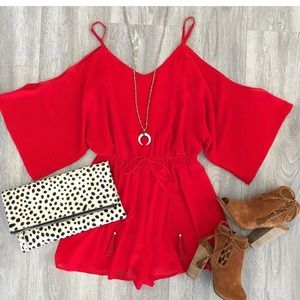 RED ROMPER!! 💕 fits great size small!!